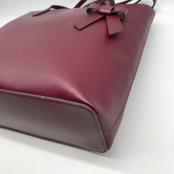 Kate Spade Dark Purple Saffiano Leather Brynn Tote Bag - Picture 6 of 11